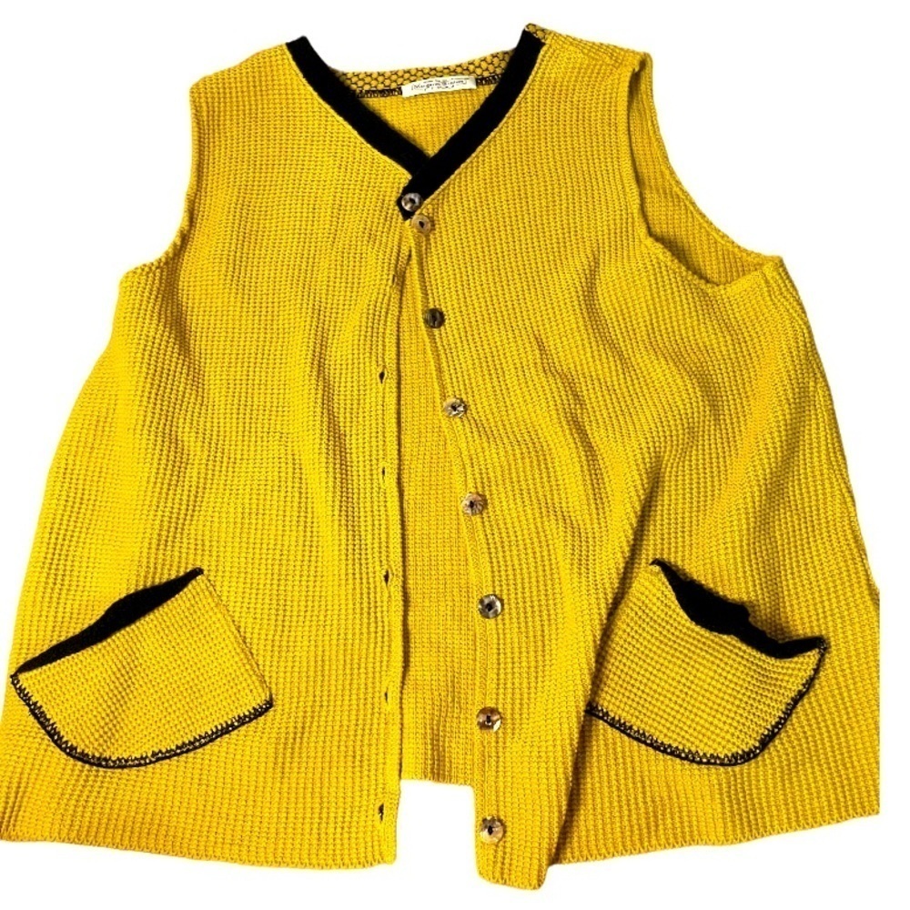 Margaret Winters Vintage Golden Yellow Vest f
